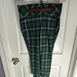 Torrid Green and Blue Plaid Pixie Pants